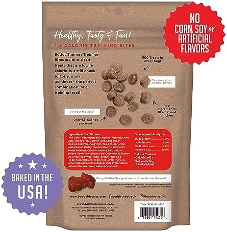 Buddy Biscuits Trainers Training Bites Soft & Chewy Dog Treats, Beef, 10 oz. Bag (Pack of 2)
