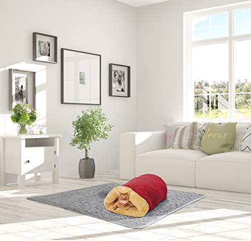 4 in 1 Self Warming Burrow Cat Bed Hideway Sleeping Cuddle Cave