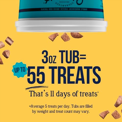 Stewart Freeze Dried Dog Treats, 100% Chicken Liver, 3 oz Tub