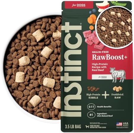 Instinct RawBoost, Dry Dog Food + Freeze Dried, Real Beef, 3.5 lb. Bag