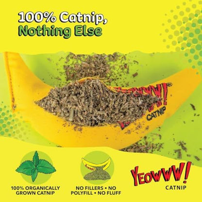 Yeowww! 100% Organic Catnip Toy, Yellow Banana 3 Pack