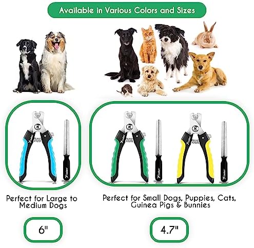 Candure Dog Nail Clippers Professional Pet Nail Clipper Suitable for Cats, Rabbits and Guinea Pigs - Safety Lock/Protective Guard to Avoid Over Cutting (Green, Medium to Small)