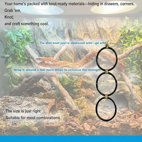 Horsmiyla 3-Ring DIY Snake Climbing Rings for Ball Python Tank Decor