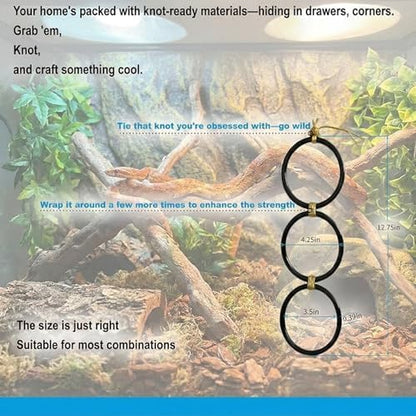 Horsmiyla 3-Ring DIY Snake Climbing Rings for Ball Python Tank Decor