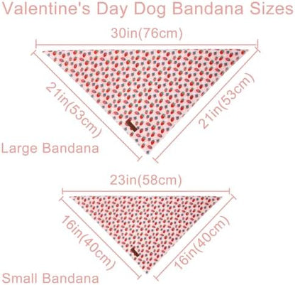 Summer Dog Bandana, UP URARA PUP Strawberry Triangle Bid Scarf for Medium Large Dogs, Cotton Kerchief for Girl Boy Puppies, Cute Spring Bandana,S