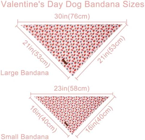 Summer Dog Bandana, UP URARA PUP Strawberry Triangle Bid Scarf for Medium Large Dogs, Cotton Kerchief for Girl Boy Puppies, Cute Spring Bandana,L