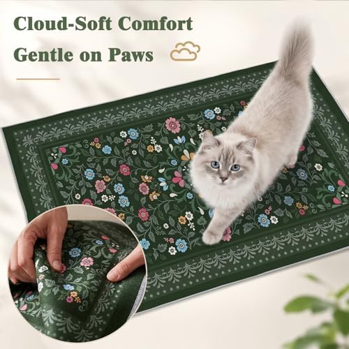 Bienbee Cat Litter Mat, 2 Pack 33" x 22" Machine Washable for Litter Boxes
