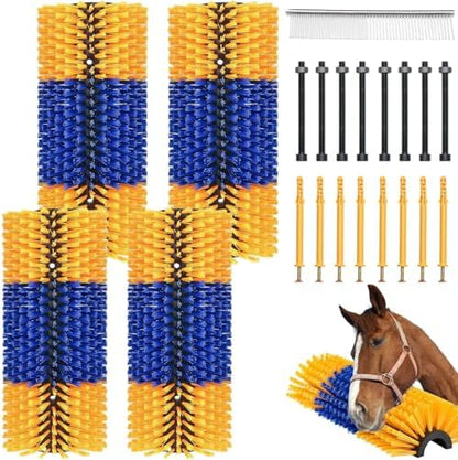 2/4PCS Livestock Massage Brush, Horse Cow Goat Pet GroomingTools