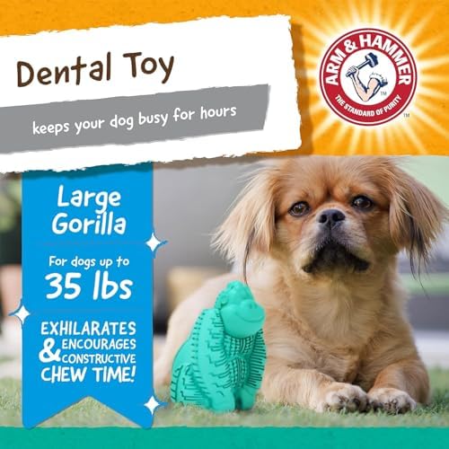 Arm & Hammer Super Treadz Gorilla Dental Dog Chew Toy, Large, 3-Pack