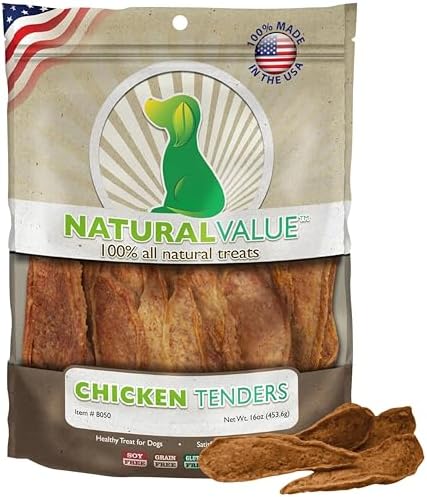 Loving Pets Natural Value Chicken Tenders - Soft Jerky Dog Treats for Large & Small Breeds - Healthy Gluten, Wheat, Soy & Grain Free Pet Treats for Dogs