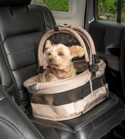 Pet Gear No-Zip View 360 Pet Carrier & Car Seat, Ecru, 15"