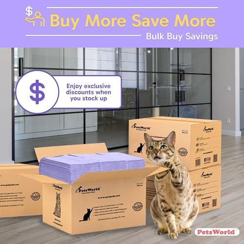 PetsWorld Universal Fit Cat Pad Refills for Litter Box, Unscented, Odor Control, Pack of 600