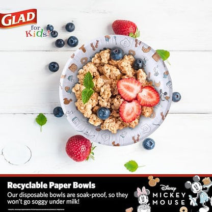 Glad for Kids Disney Mickey & Minnie Mouse Disposable Bowls, 16 Oz, 50 Ct