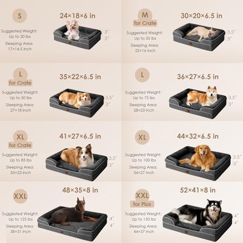 EHEYCIGA Orthopedic XXL Dog Bed, Waterproof Washable XL Big Pet Bed 48"