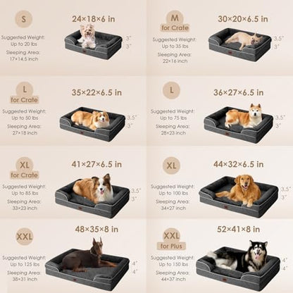 EHEYCIGA Orthopedic Dog Beds Large Sized Dog, Waterproof Washable Pet Bed