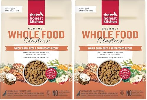 The Honest Kitchen Whole Food Clusters Whole Grain Beef & Oat Dry Dog Food, 1 lb Bag (Pack of 2)