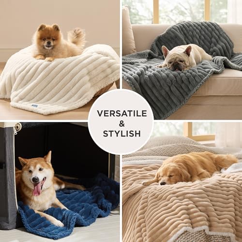 Bedsure ComfyFleece™ Waterproof Dog Blankets for Small Dogs,25x35