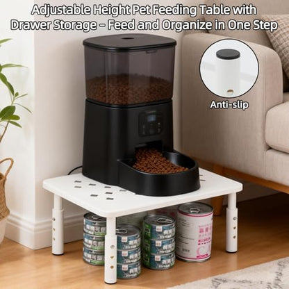 Elevated Cat Food Stand, Adjustable Automatic Cat Feeder Station
