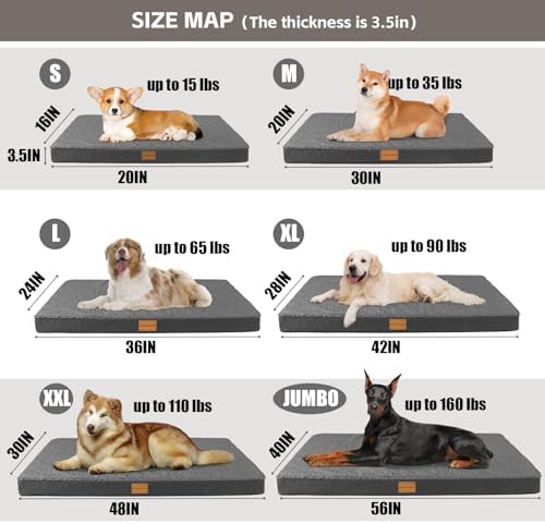 Patas Lague Orthopedic Medium Dog Bed Pet Sofa Mat 30''X20'' Dark Grey