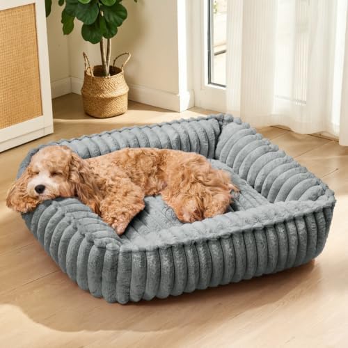 Orthopedic Large Dog Bed Calming Pet Sofa Bed 32''x24''Sage Grey