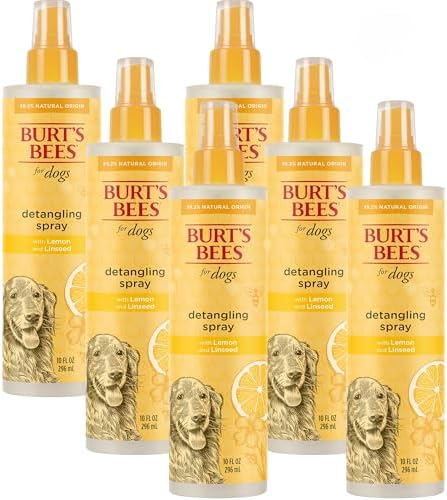 Burts Bees for Pets Detangling Spray, with Lemon & Linseed, 10 Fl Oz, 6-Pk