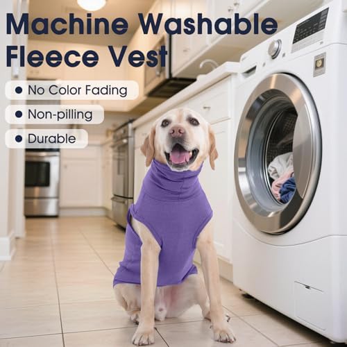 IECOii Small Dog Sweater,Stretch Fleece Vest - Purple, Medium