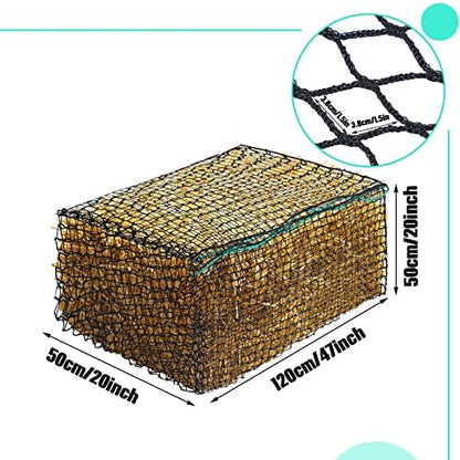 Riakrum 2 Pcs 47 x 20 x 20 Inch Large Square Bale Hay Net Horse