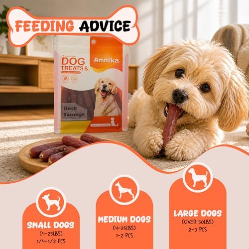 Annika Duck Sausage Dog Treats Natural Chew Snack