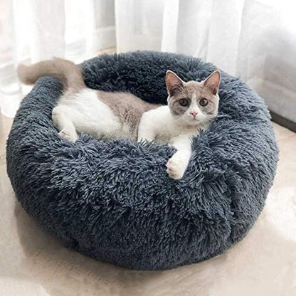 Dog Bed for Small Dogs & Cats, 24 Inch Medium Fluffy Washable Donut Bed