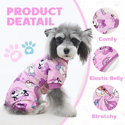 XPUDAC 4 Pack Dog Pajamas Pink Dog Clothes for Small Dogs Outfit, XS