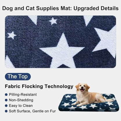 Dog Crate Pad Washable Cat Dog Pet Bed for Crate kennel Large Mat 36in Blue