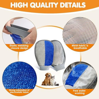 Pet Hair Removal Glove - Pet Hair Remover Glove for Dogs & Cats