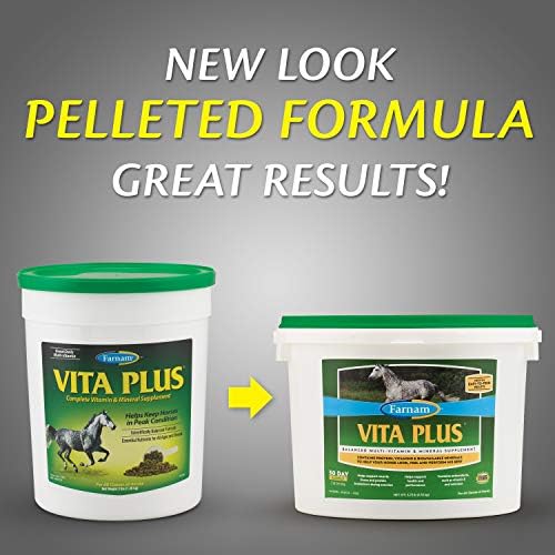 Farnam Vita Plus Balanced Multi-Vitamin & Mineral Horse Supplement, Vitamin Supplements, Provides Balanced Nutrition to Support Overall Health and Performance, 3.75 Pounds, 30 Day Supply