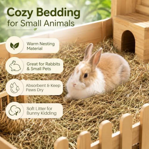 MAQIHAN 5.92 OZ Natural Straw Bedding - Organic Straw Mulch for Rabbits