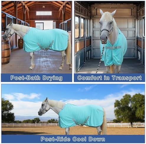 Horse Fleece Cooler Blanket, Moisture Wicking Post-Workout Drying