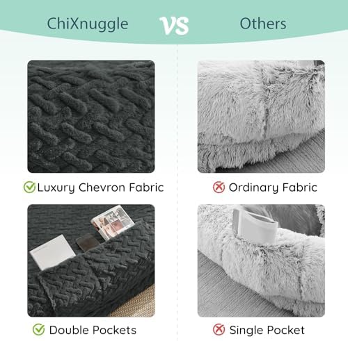 ChiXnuggle Faux Fur Washable Human Dog Bed Cover（Only Human Dog Bed）