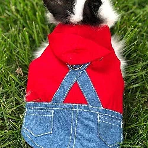 Small Pet Costume Rabbit Clothes Ferret Hoodies Sweatshirt Bunny Vest Harness and Leash Set Kitten Sweater Small Animals Outfits for Chihuahua Kitty Mini Dog and Small Breeds (A, S)