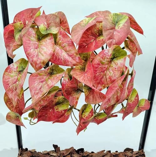 Fake Reptile Plants for Terrarium,Hanging Plant with Suction Cup