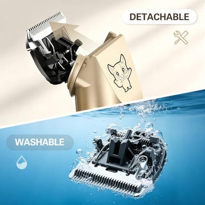 Highdas Dog Clippers for Grooming Low Noise, Cordless Electric Dog Grooming Kit Clippers Rechargeable, Quiet Dog Shaver, Pet Hair Trimmer Kit for Dogs & Cats (Red)