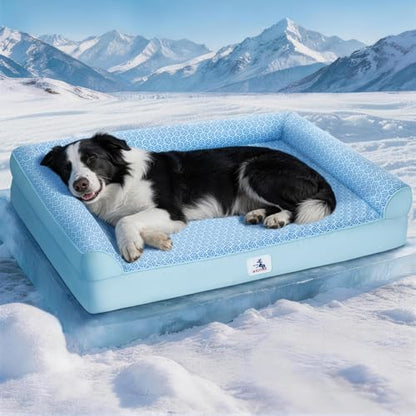 Cooling Dog Bed with PCM, Instant Chill Medium Pet Sofa, Indoor Outdoor