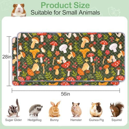 Unicorn Catcher 2 Pack Washable Guinea Pig Cage Liner, Waterproof Bedding