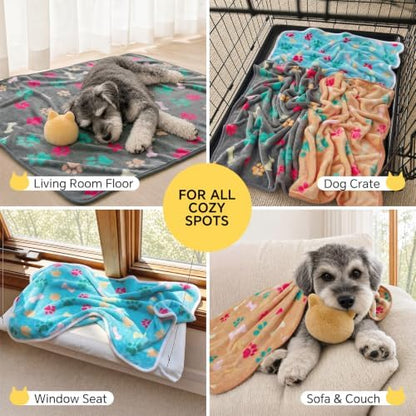 Luciphia 3 Pack Soft Fleece Dog Blankets for Medium Dogs Puppy Cats,30"x20"