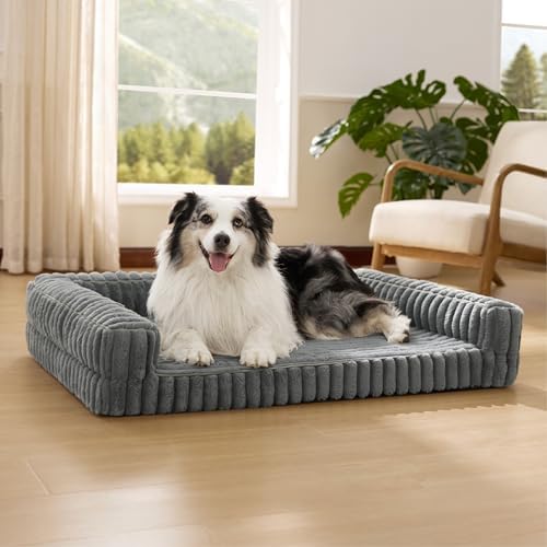 Bedsure ComfyFleece™ Memory Foam Orthopedic XL Dog Bed with Sides 42"