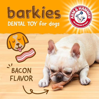 Arm & Hammer Barkies Tree Branch Dog Chew Toy, Bacon Flavor, 8 in, 2-Pack