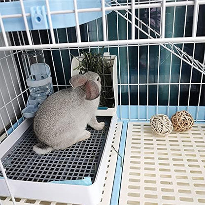 PODOO Rabbit Litter Box – Training Potty Tray for Guinea Pig & Small Pets · Spacious Grid Pan with Low Entrance, Easy-Clean & Odor-Resistant—Helps Keep a Clean Cage and Reduce Mess