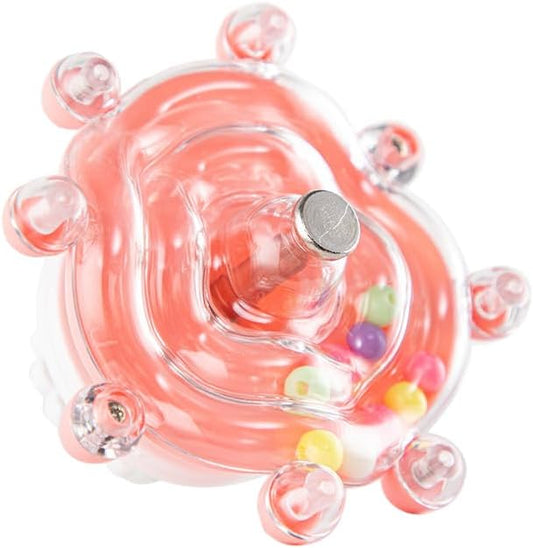 Parakeet Toys,Bird Training Foraging Toys for Parrots,Wheel Spinner Quaker Parrot Toys,Interactive Educational Training Conures,Budgie Toys,Cockatiel Toys,Lovebird Toys,Sun Conure Toys (Pink)