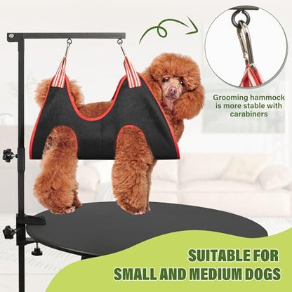 Dog Grooming Arm 35" with Hammock, Haunch Holder for Small Medium Pets
