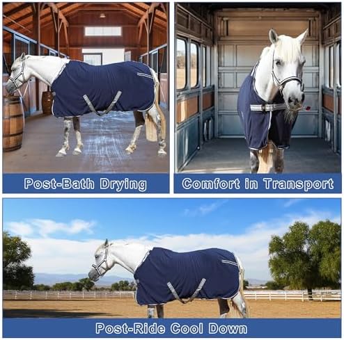 Horse Fleece Cooler Blanket, Moisture Wicking Post-Workout Drying