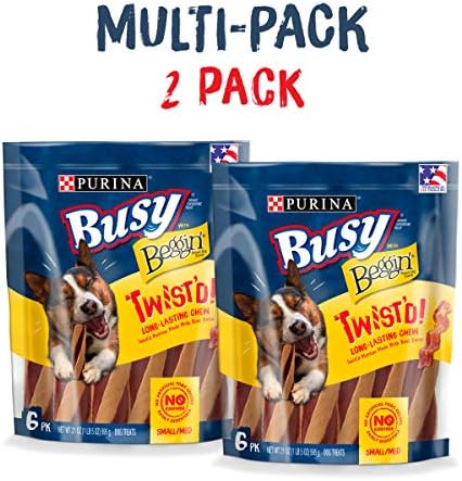Purina Busy with Beggin Twisted Small/Medium Dog Treats, (2) 6 ct Pouches