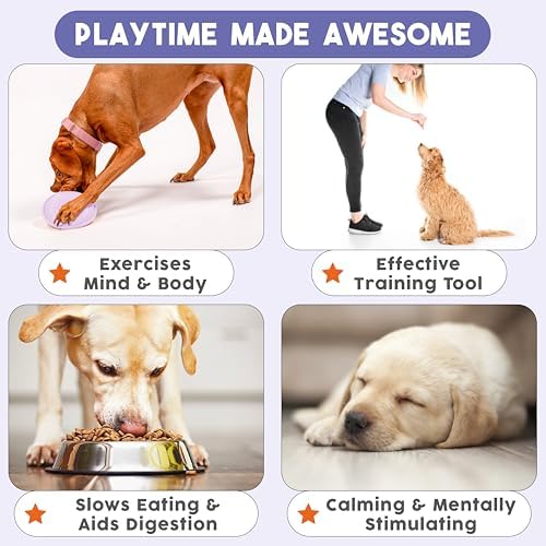 Flying Saucer - Silicone Dog Treat Puzzle, Lick Mat and Slow Feeder (Small)